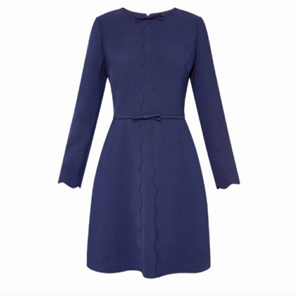 Ted Baker Preenna Scalloped Bow-Detail Dress  Ted Sz 3/ US Sz 10 - Picture 2 of 6